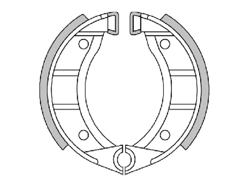 Bremsbackensatz Polini 90x18mm inkl. Federn für Trommelbremse für Piaggio / Vespa Ciao, Bravo, Grillo, SI, Vespino Modelle mit Speichenrad